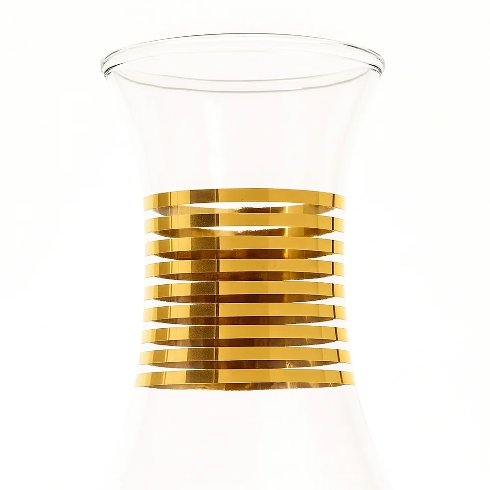 Vintage Pyrex Oil Cruet Bottle – Gold Lettering & Bands –MCM Glass